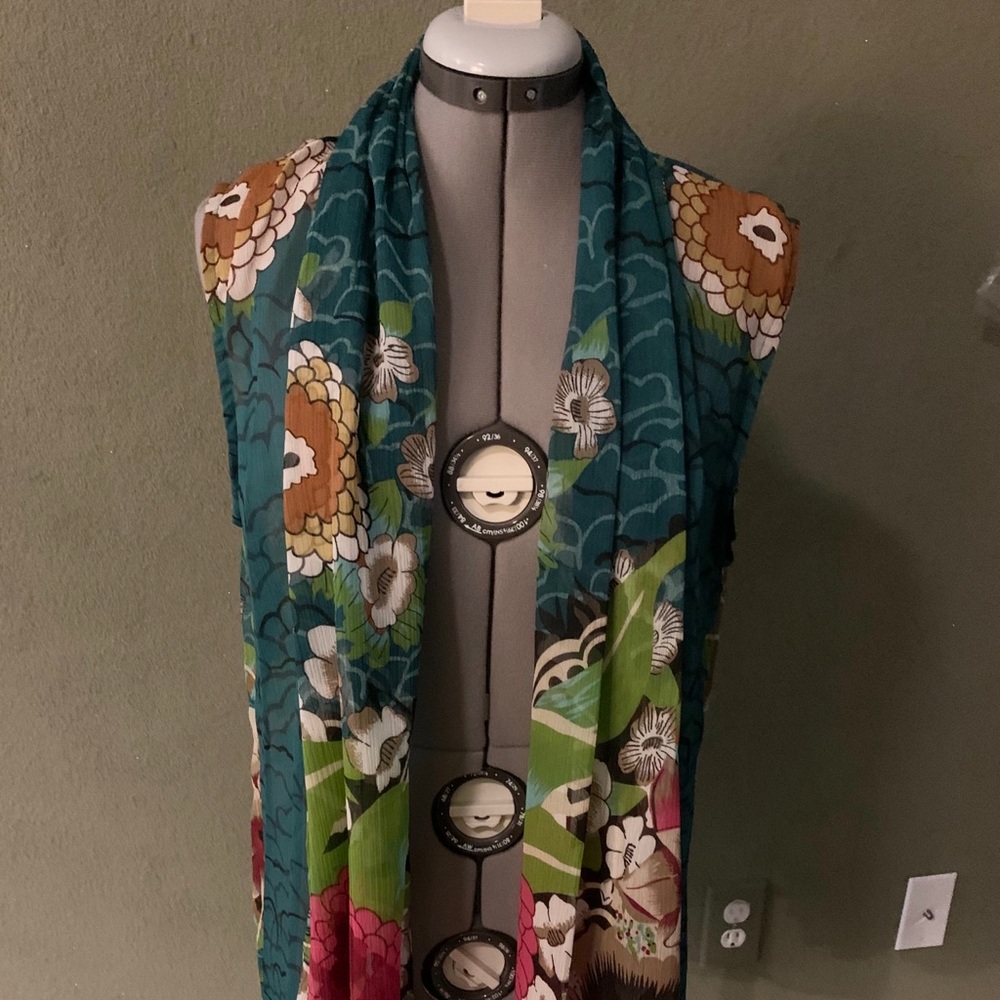 Multi colored flower print shrug